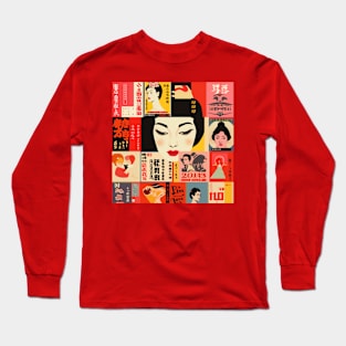 Montage of  cultural references to Japan Long Sleeve T-Shirt